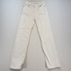 Levi's Wedgie Straight Jeans Women 24 White Denim High Rise Stretch Denim